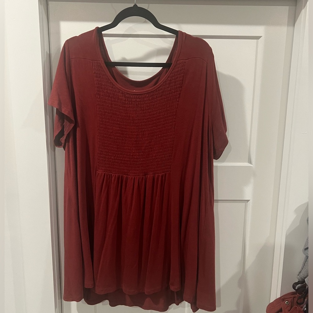 Torrid Deep Red Short Sleeve Tunic